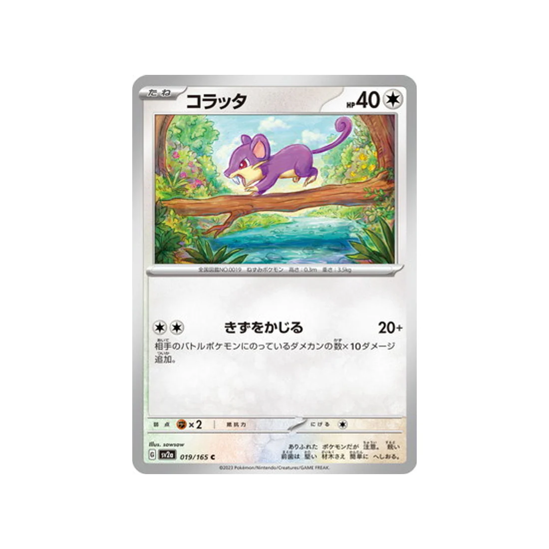 Carte Pokémon 151 SV2A 019/165 : Rattata