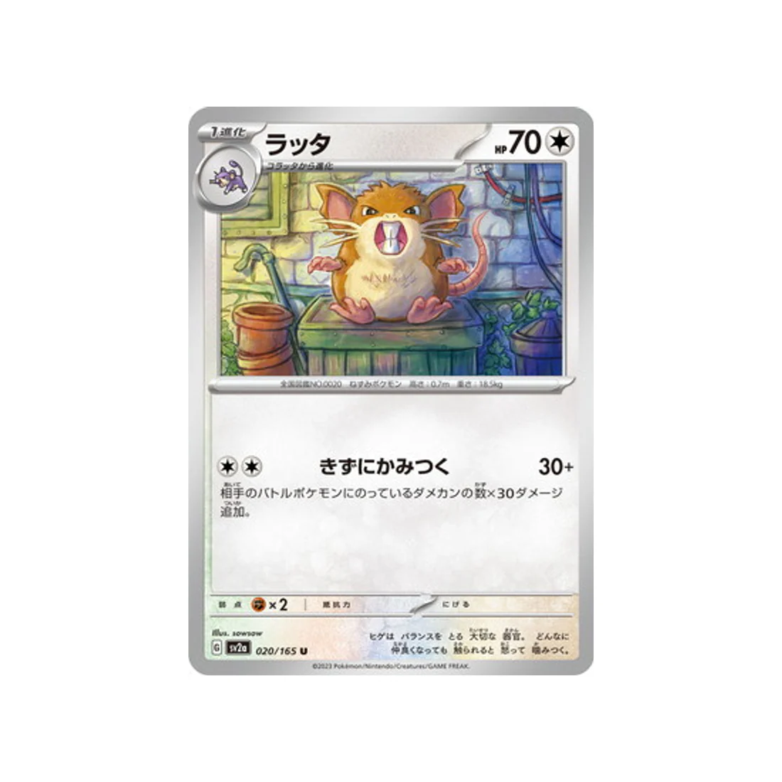Carte Pokémon 151 SV2A 020/165 : Rattatac
