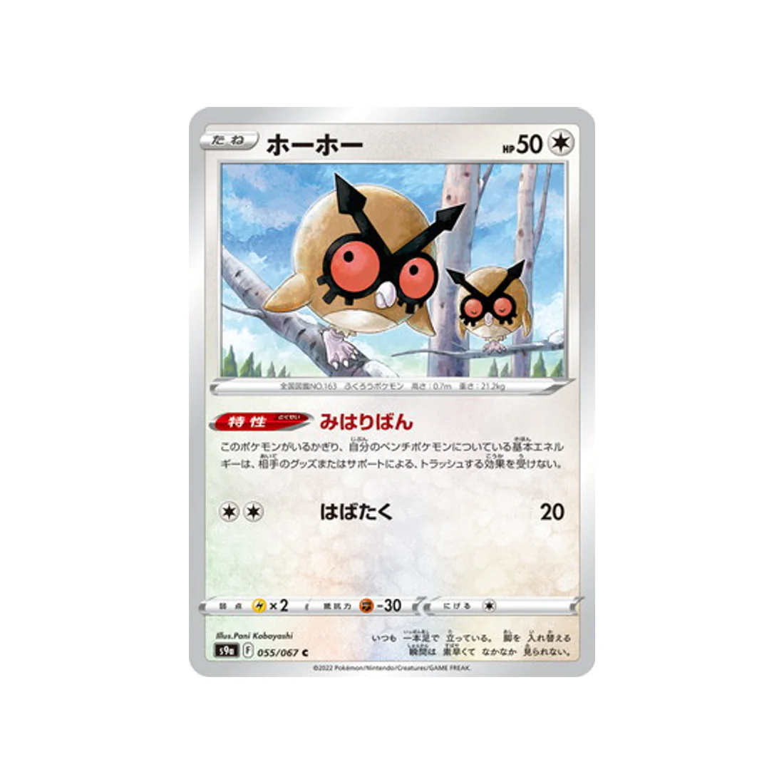 Carte Pokémon Battle Region S9A 055/067 : Hoothoot