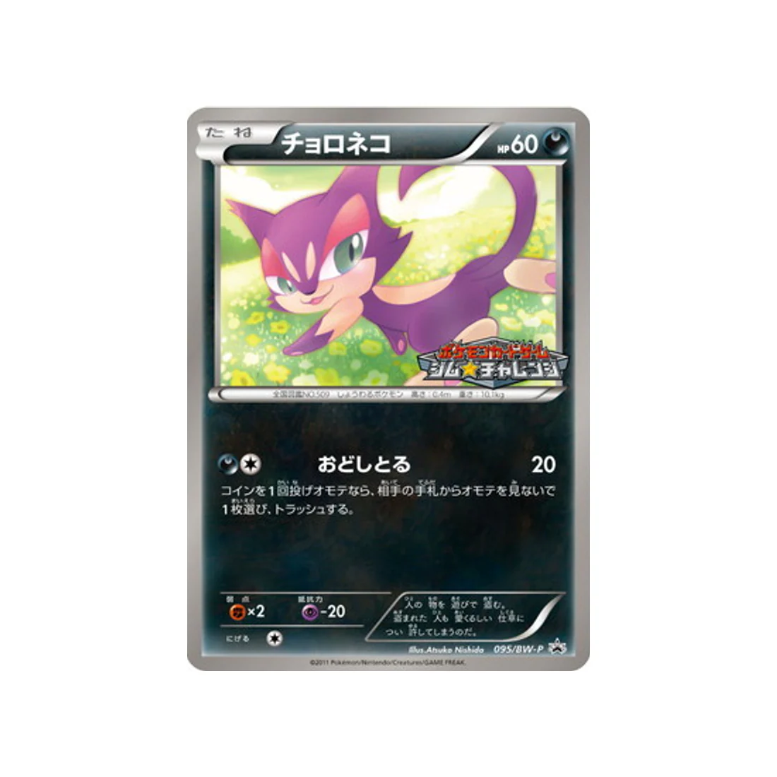 Carte Pokémon Carte Promo Noir & Blanc BW-P 095/BW-P : Chacripan