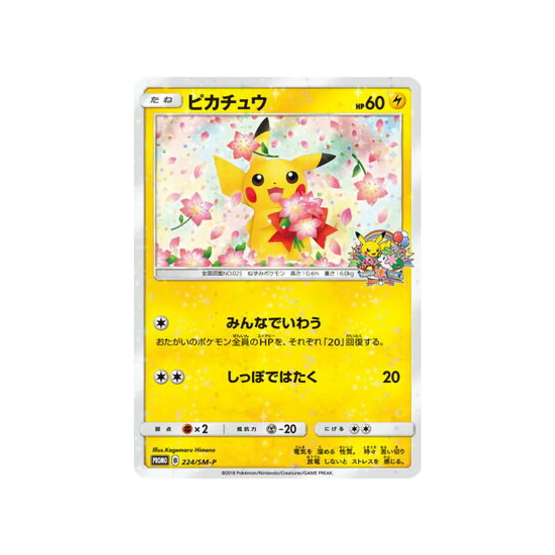 Carte Pokémon Carte Promo Soleil et Lune SM-P 224/SM-P : Pikachu