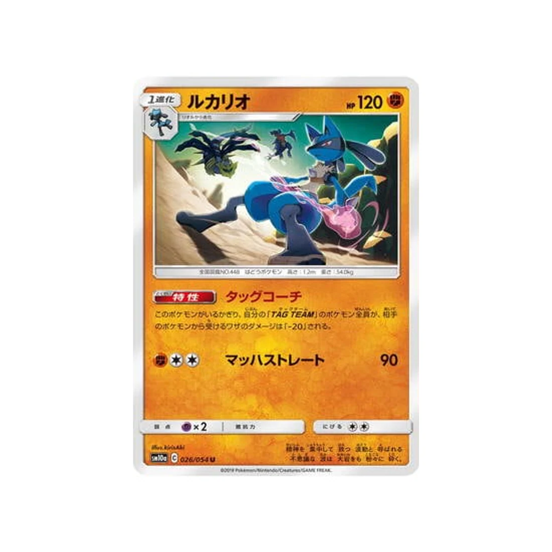 Carte Pokémon Fin GG SM10A 026/054 : Lucario
